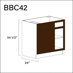Espresso Shaker Base Blind Corner Cabinet - 39" W x 34.5" H x 24" D Hardware and Cabinets