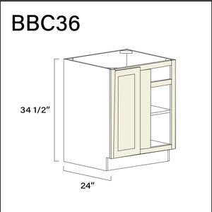 Milkshake White Base Blind Corner Cabinet - 36" W x 34.5" H x 24" D Hardware and Cabinets
