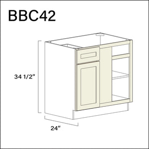Milkshake White Base Blind Corner Cabinet - 39" W x 34.5" H x 24" D Hardware and Cabinets