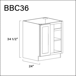 White Shaker Base Blind Corner Cabinet - 36" W x 34.5" H x 24" D Hardware and Cabinets