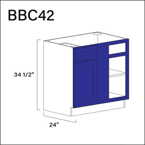 Royal Blue Shaker Base Blind Corner Cabinet - 39" W x 34.5" H x 24" D Hardware and Cabinets
