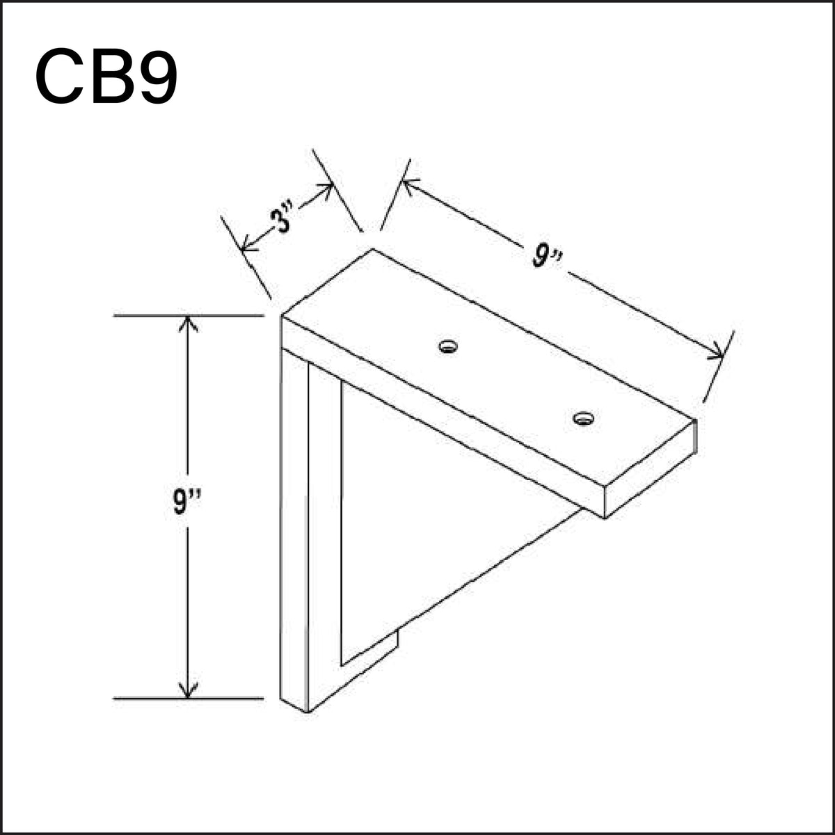 Simple Corbel 3" x 9" x 9"