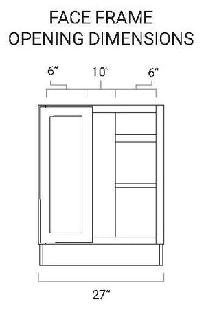 Emerald Green Shaker Base Blind Corner Cabinet - 36" W x 34.5" H x 24" D