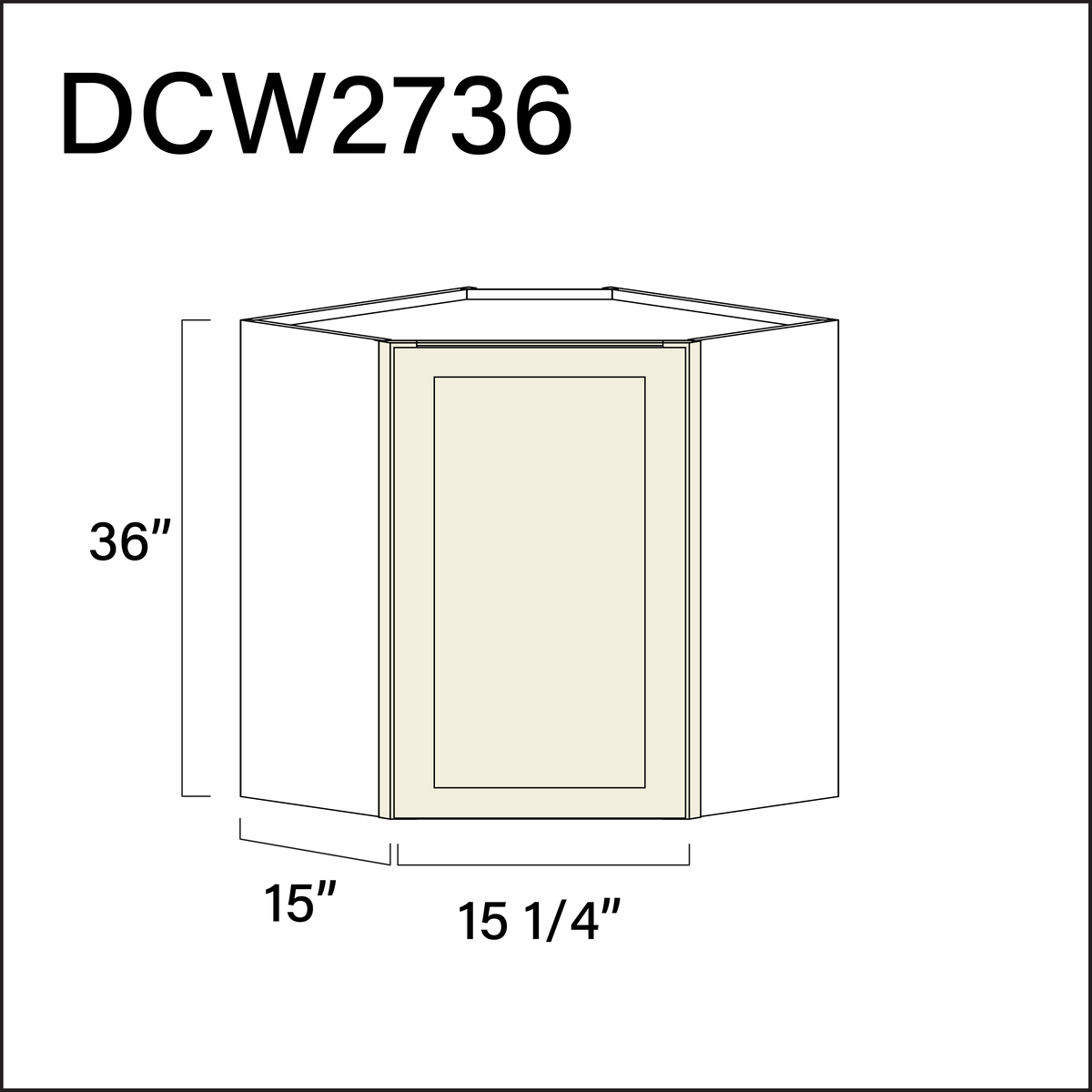 Milkshake White Diagonal Wall Corner Cabinet - 27" W x 36" H x 15" D