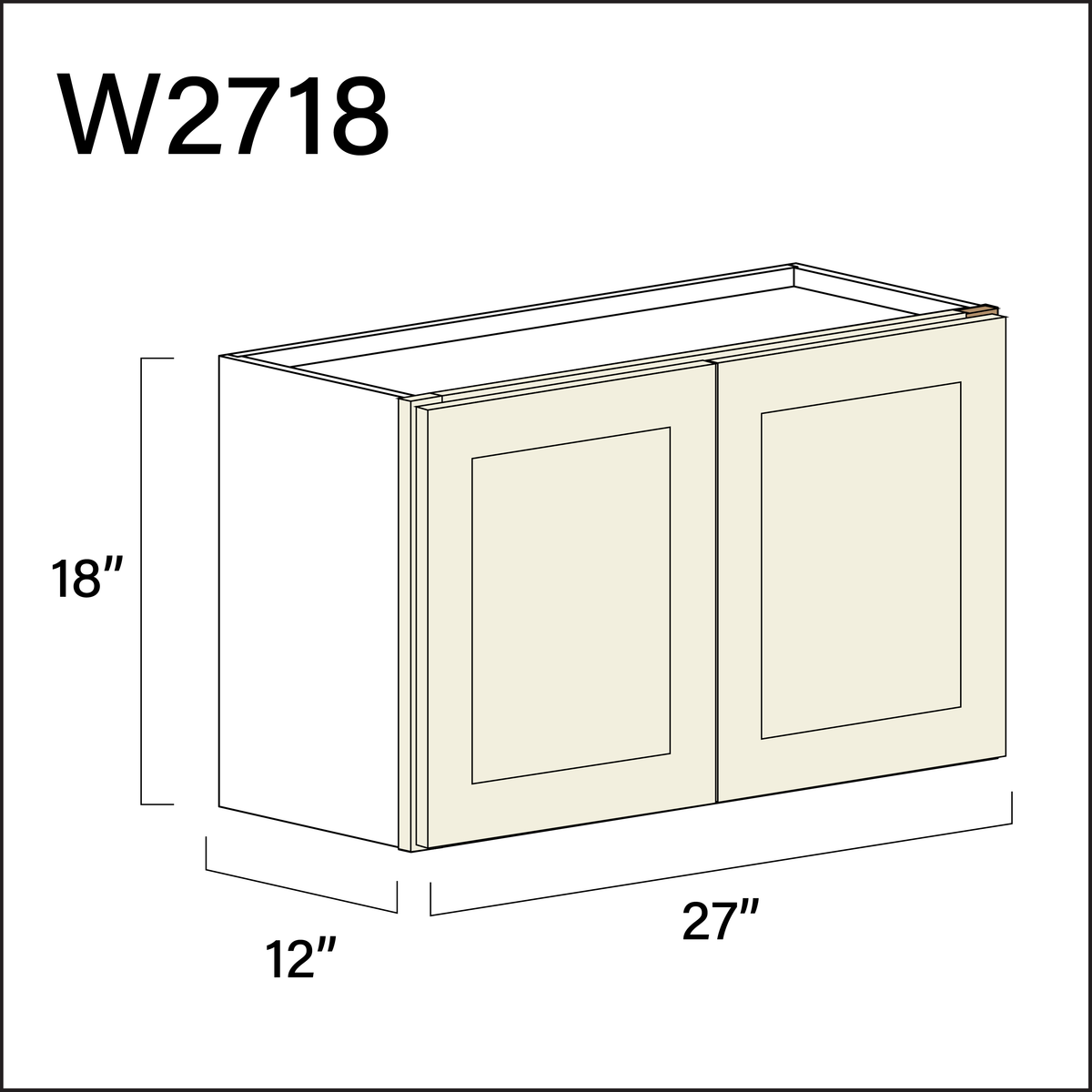 Milkshake White Double Door Wall Cabinet - 27" W x 18" H x 12" D