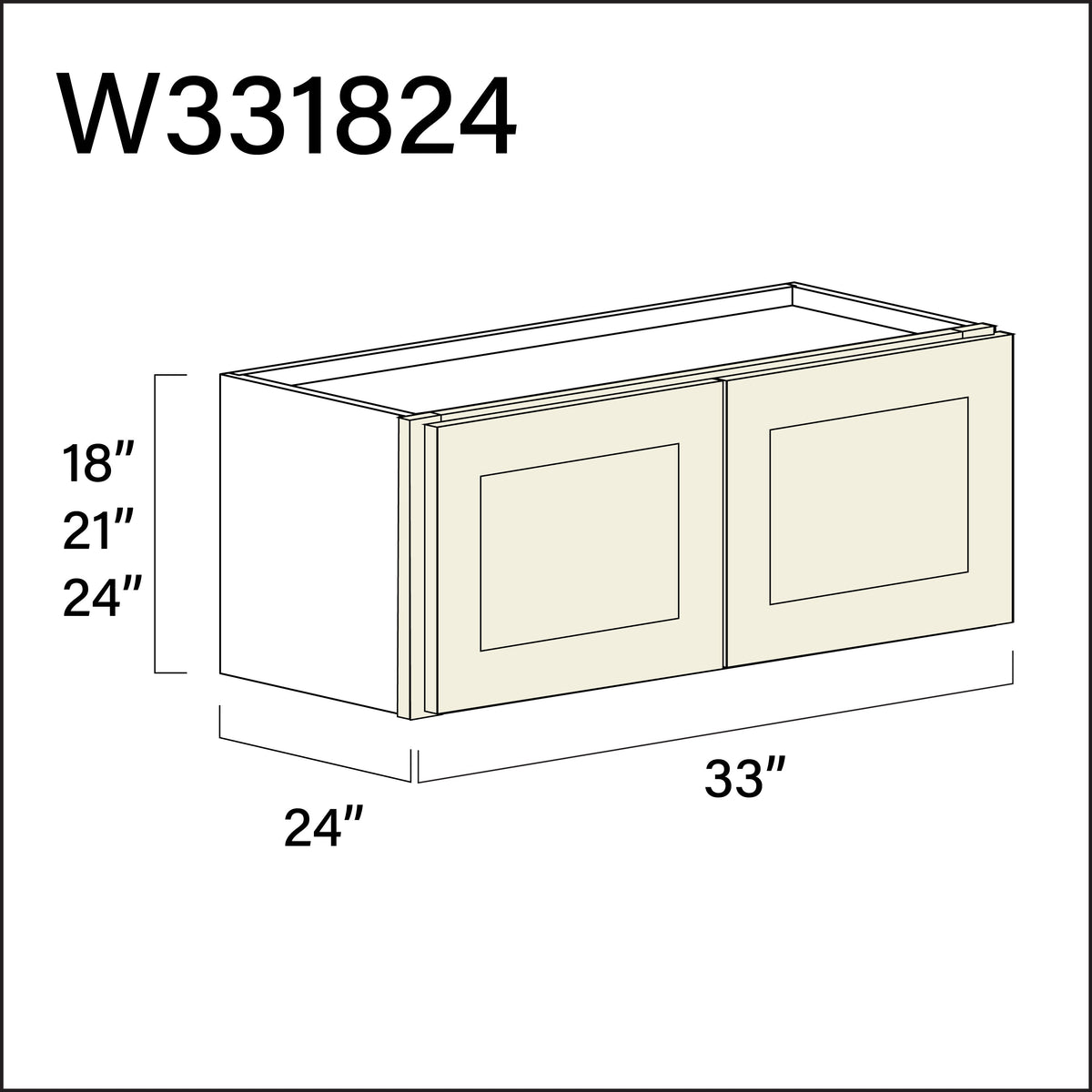 Milkshake White Wall Bridge Double Door Cabinet - 33" W x 18" H x 24" D