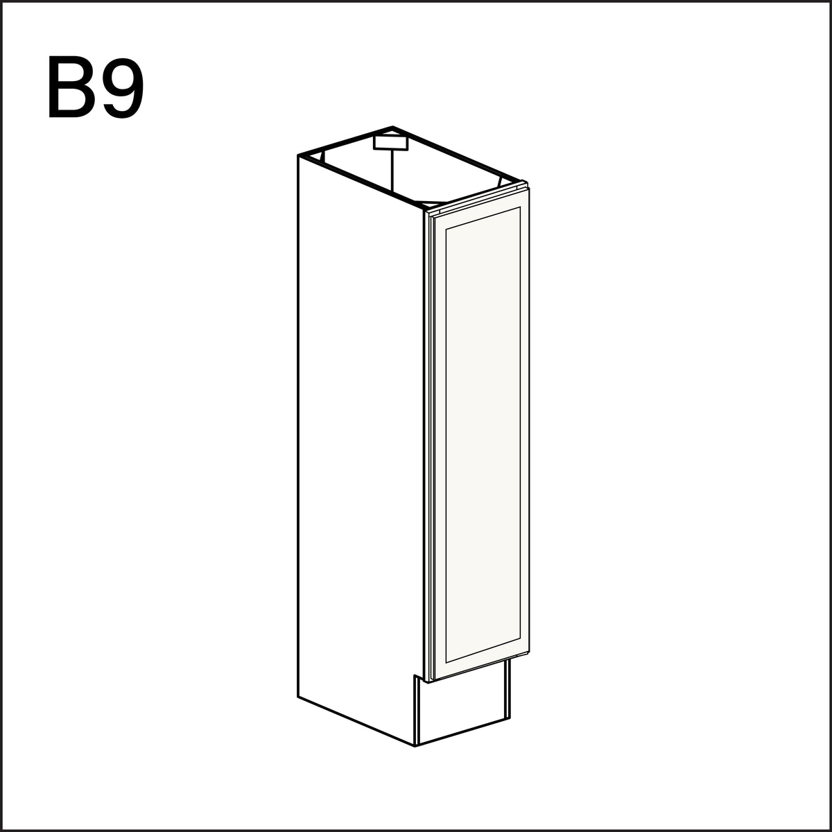 White Slim Shaker Single Door Kitchen Base Cabinet - 9" W x 34.5" H x 24" D