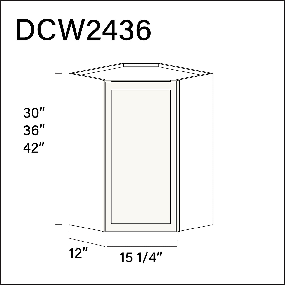 White Slim Shaker Diagonal Wall Corner Cabinet - 24" W x 36" H x 12" D