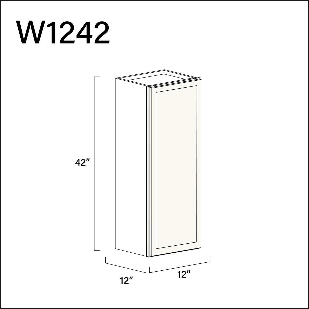 White Slim Shaker Single Door Wall Cabinet - 12" W x 42" H x 12" D
