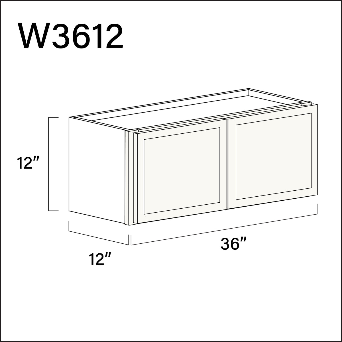 White Slim Shaker Double Door Wall Cabinet - 36" W x 12" H x 12" D