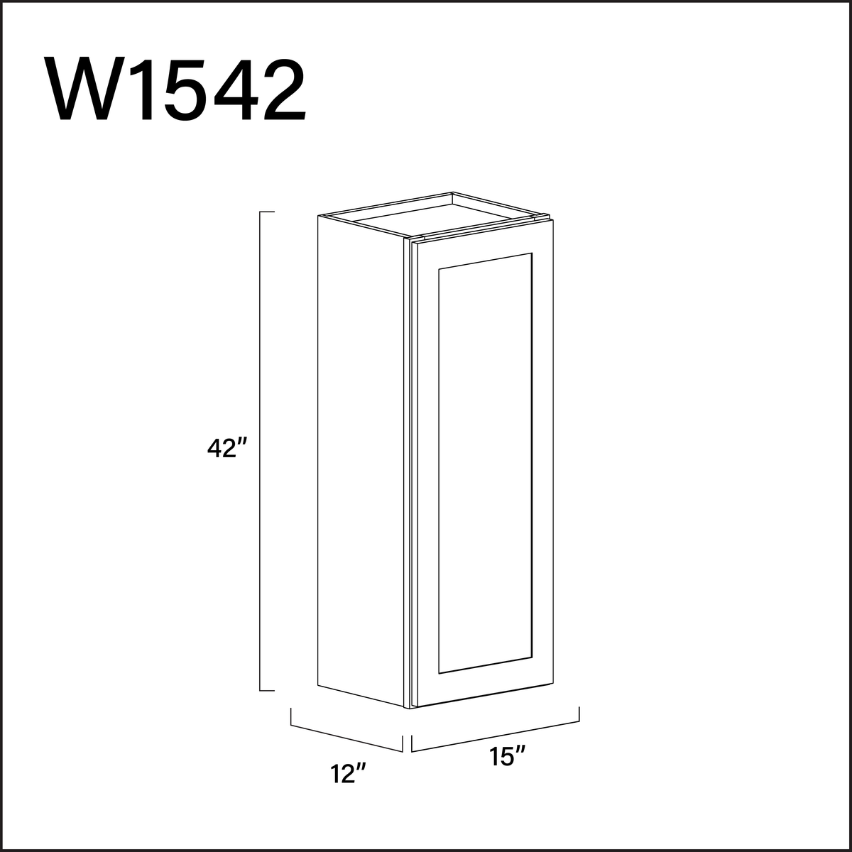 Revival White Antique Single Door Wall Cabinet - 15" W x 42" H x 12" D