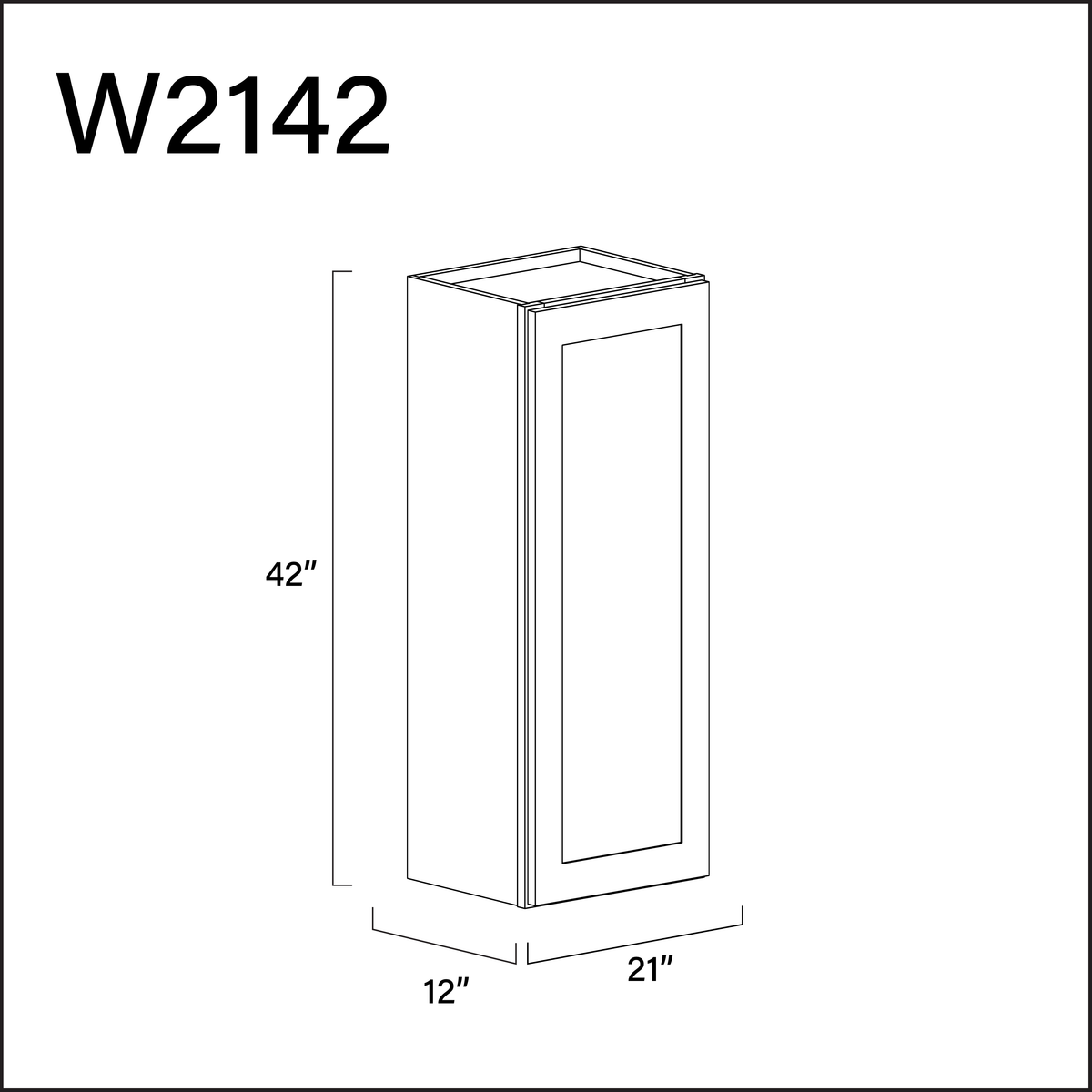 Revival White Antique Single Door Wall Cabinet - 21" W x 42" H x 12" D