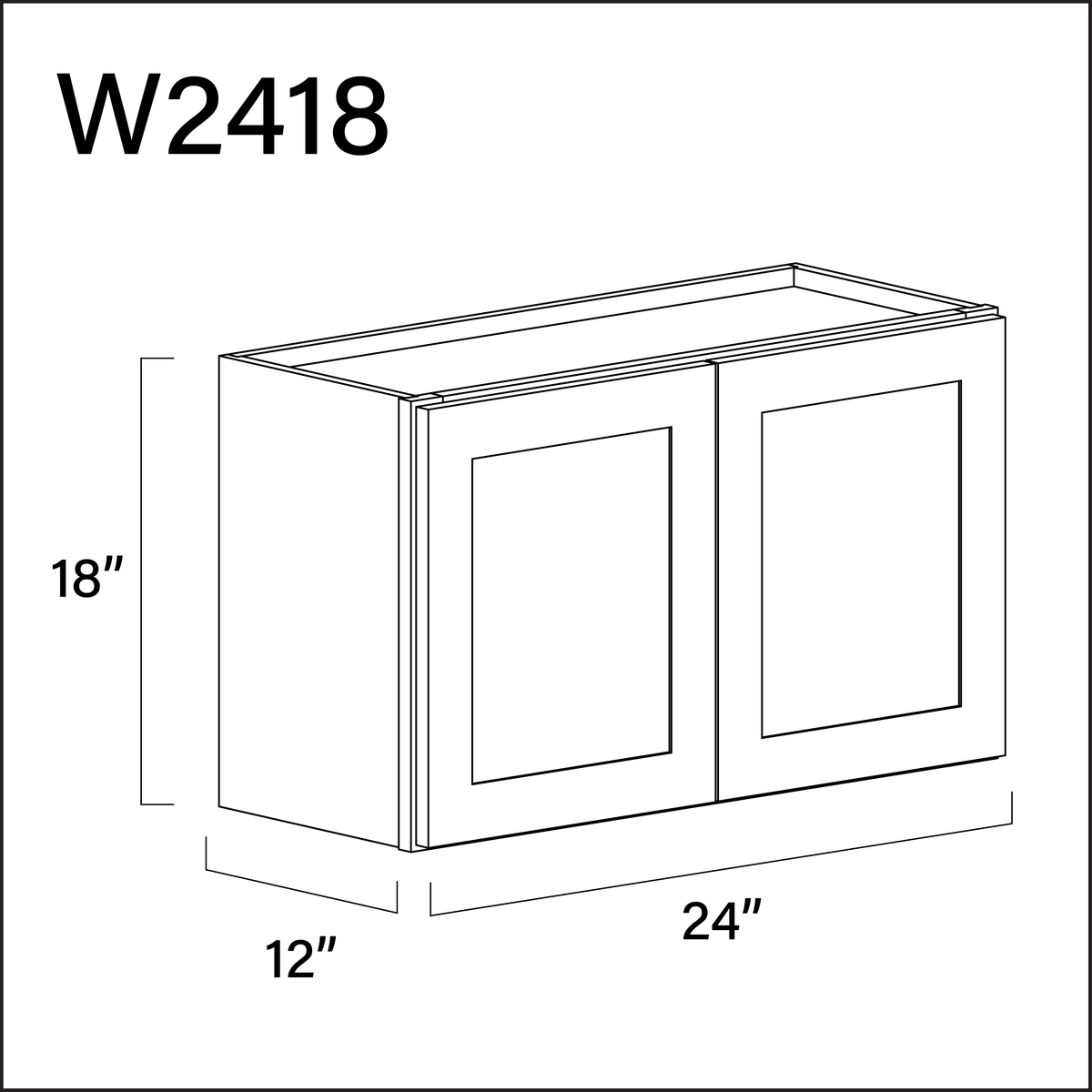 Revival White Antique Double Door Wall Cabinet - 24" W x 18" H x 12" D