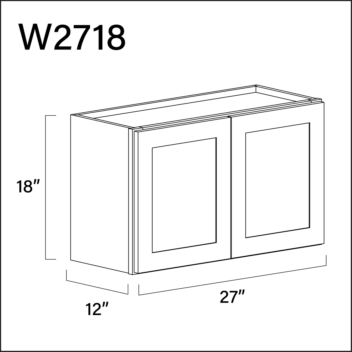 Revival White Antique Double Door Wall Cabinet - 27" W x 18" H x 12" D