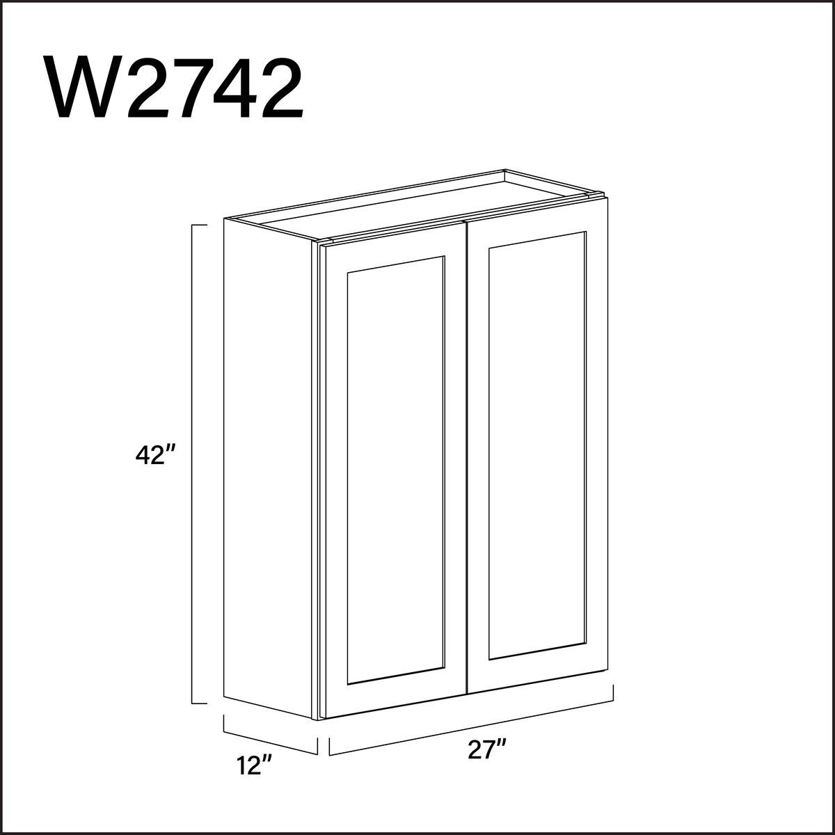 Revival White Antique Double Door Wall Cabinet - 27" W x 42" H x 12" D