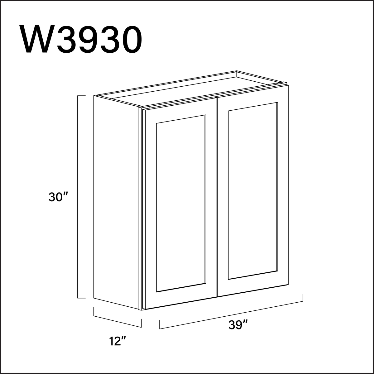 Revival White Antique Double Door Wall Cabinet - 39" W x 30" H x 12" D
