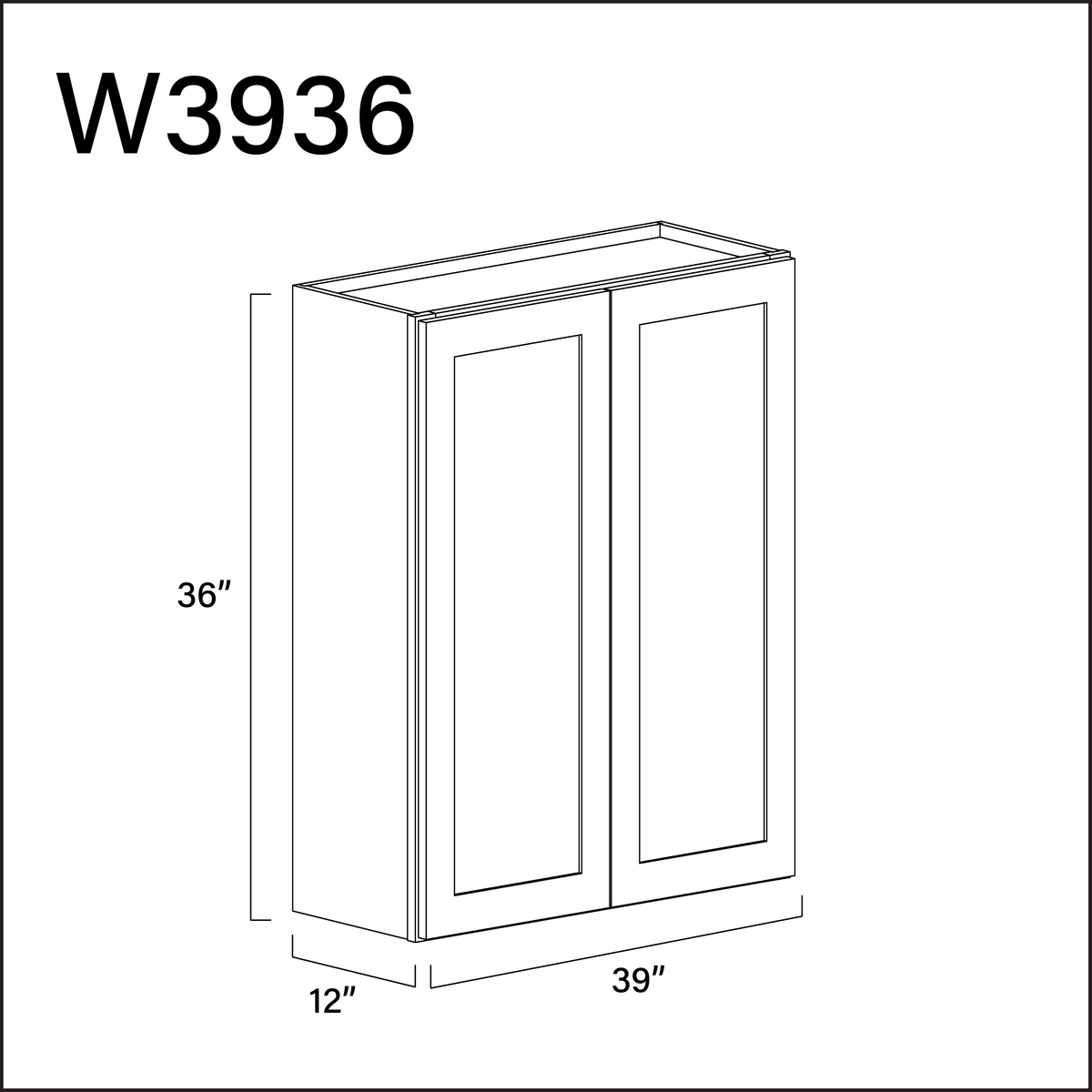 Revival White Antique Double Door Wall Cabinet - 39" W x 36" H x 12" D