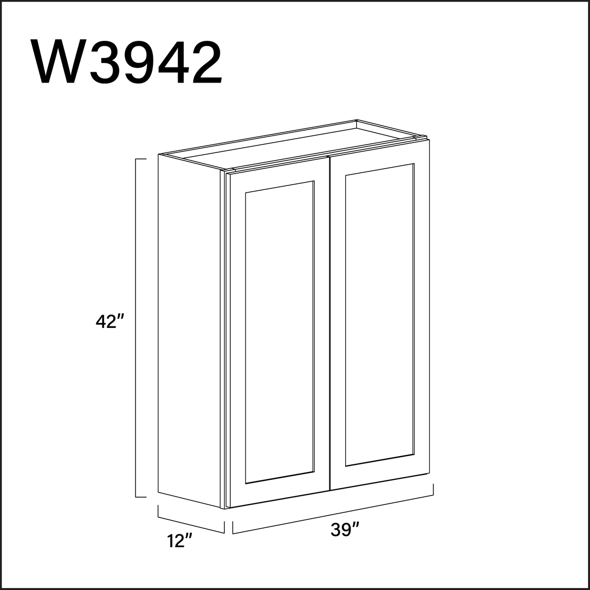 Revival White Antique Double Door Wall Cabinet - 39" W x 42" H x 12" D