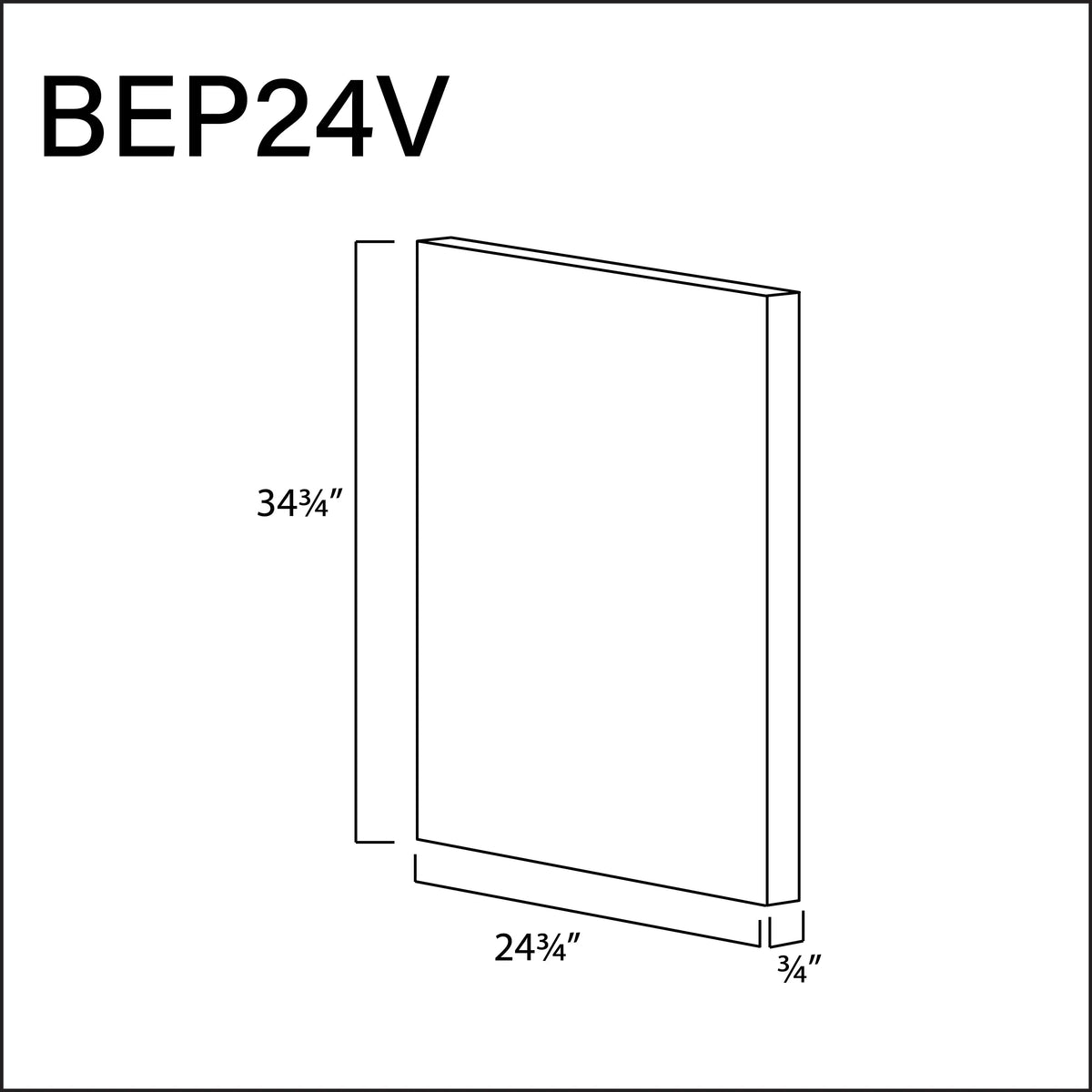 Matching Skin Panel 24 3/4"W x 34 3/4"H x 3/4" APEX Cabinetry
