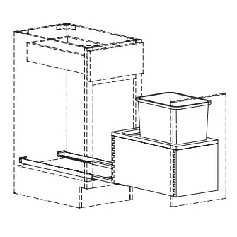 Trash Pull Out Single Standard Base Hardware and Cabinets