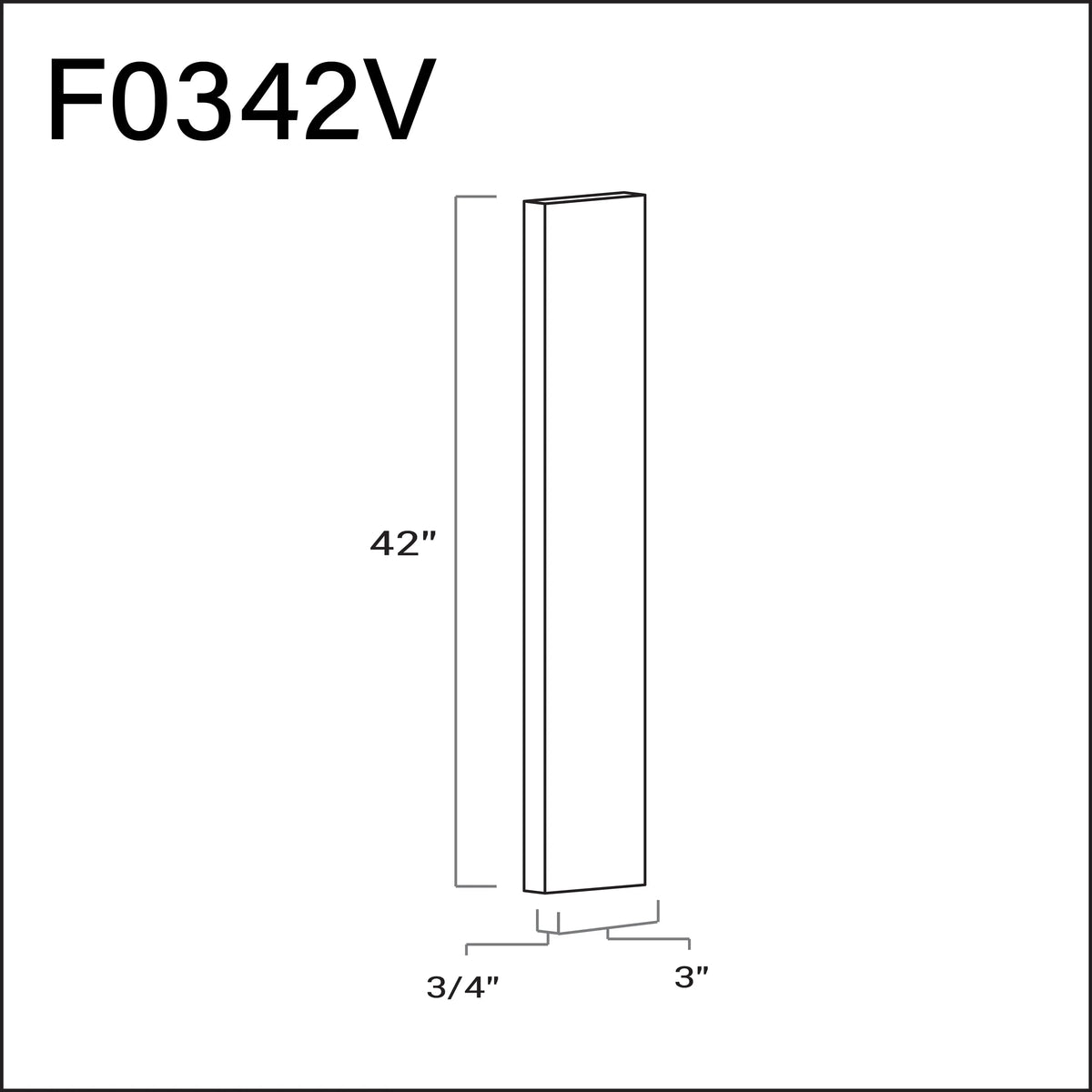 Wall Filler 3" W x 42" L Hardware and Cabinets
