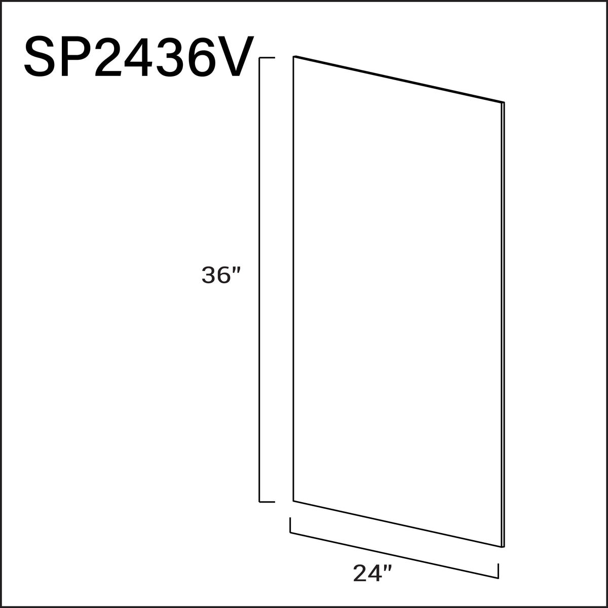 Base Skin Panel 1/4" x 34 1/2" x 24" - Side Finish for the Base Cabinet