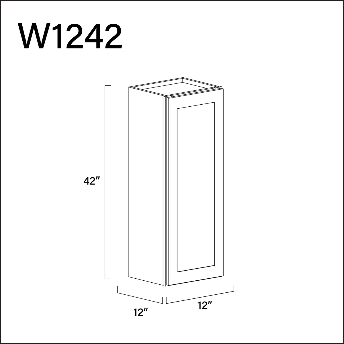 Revival White Antique Single Door Wall Cabinet - 12" W x 42" H x 12" D
